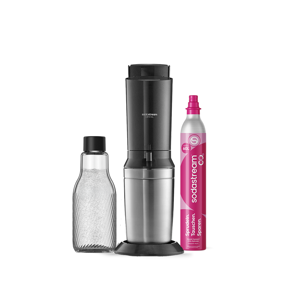 SodaStream CRYSTAL 3.0 Wassersprudler + Quick Connect-Zylinder + Glaskaraffe – SodaStream Deutschland