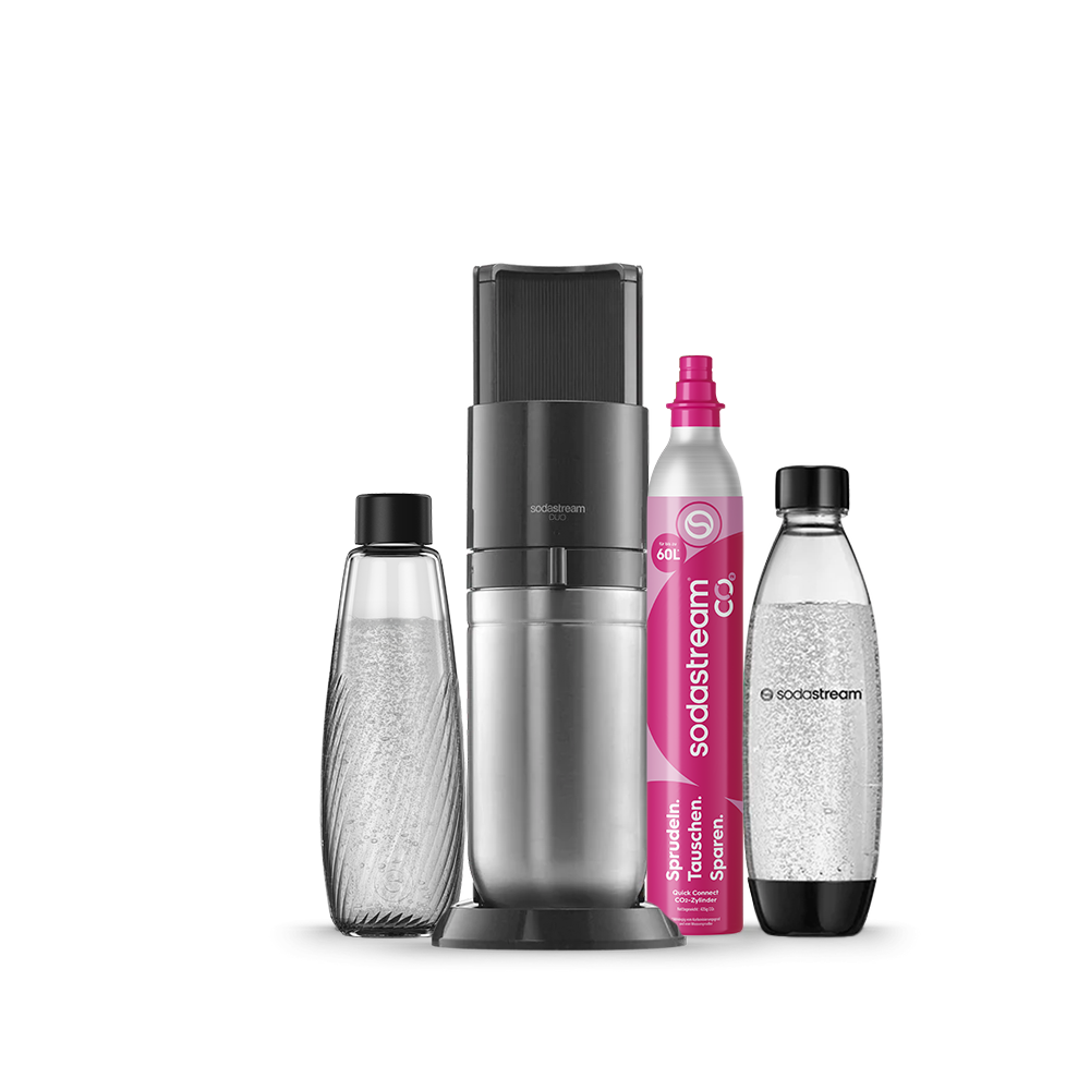 SodaStream DUO Wassersprudler Schwarz / Weiß mit glasflaschen – SodaStream Deutschland