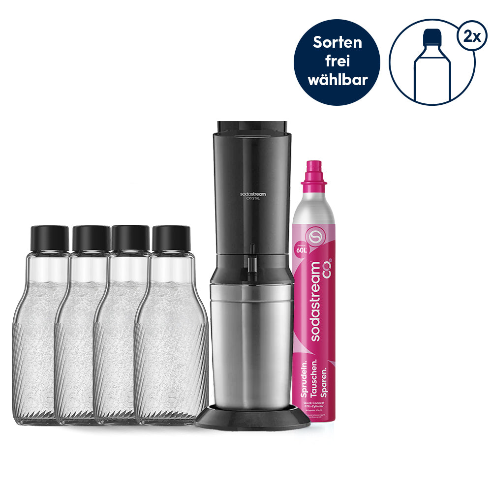 SodaStream CRYSTAL 3.0 Wassersprudler + Quick Connect-Zylinder + Glaskaraffe – SodaStream Deutschland