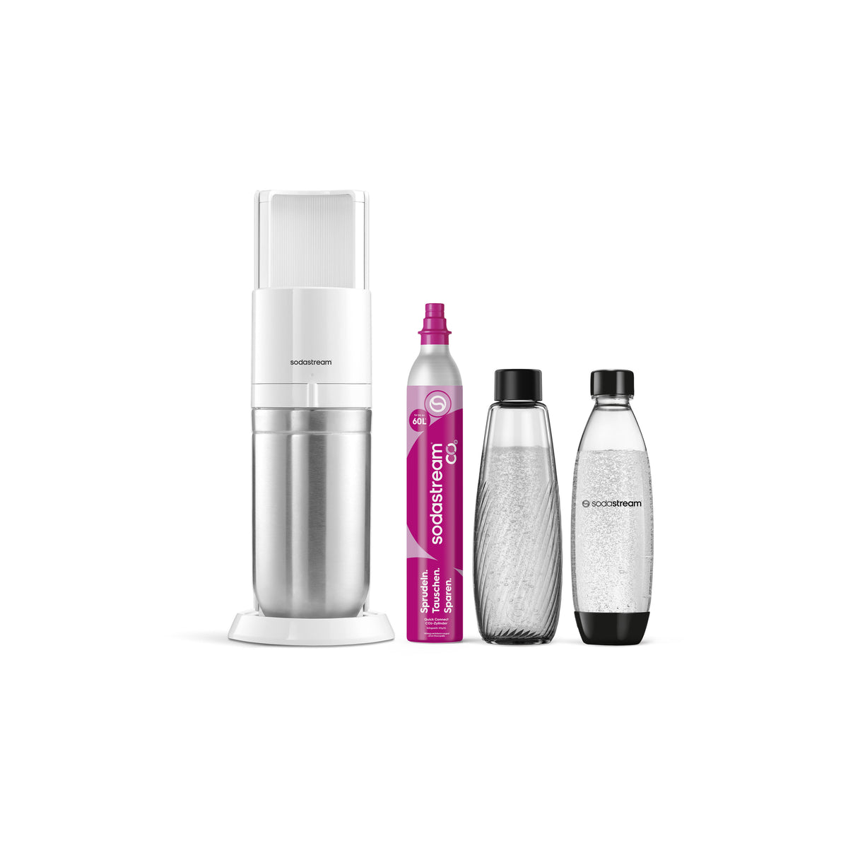 SodaStream DUO Wassersprudler Schwarz / Weiß mit glasflaschen – SodaStream Deutschland