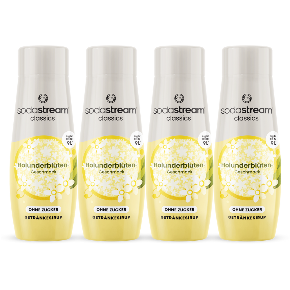 Holunderblüte ohne Zucker Vorrats-Mix Sirup 440ml, 4er-Pack
