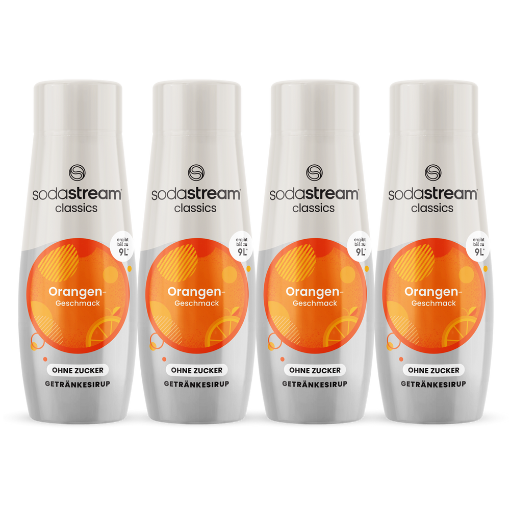 Orange ohne Zucker Vorrats-Mix Sirup 440ml, 4er-Pack