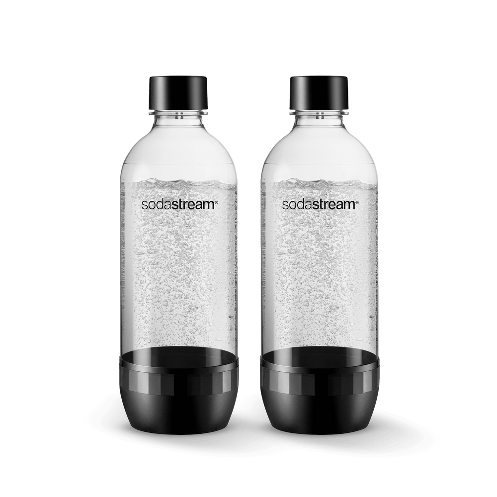 Spülmaschinengeeignete Kunststoffflasche CLASSIC schwarz 1 L, 2er-Pack