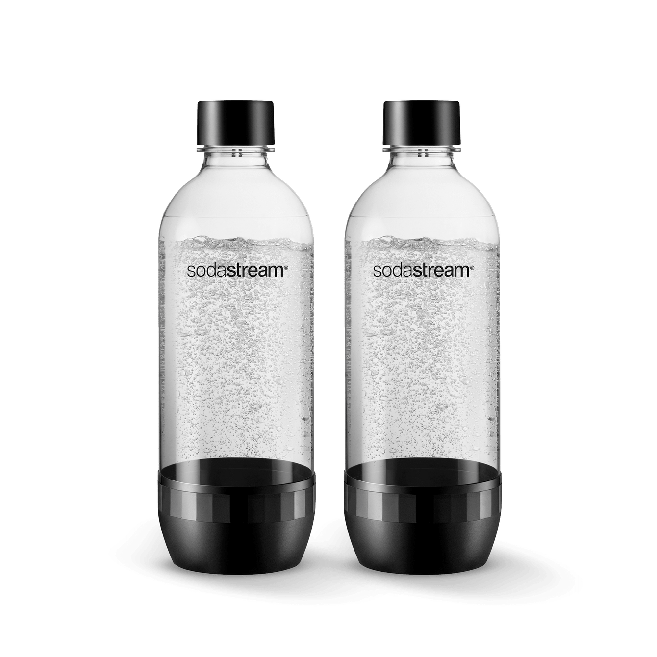 Spülmaschinengeeignete Kunststoffflasche CLASSIC schwarz 1L, 2er-Pack