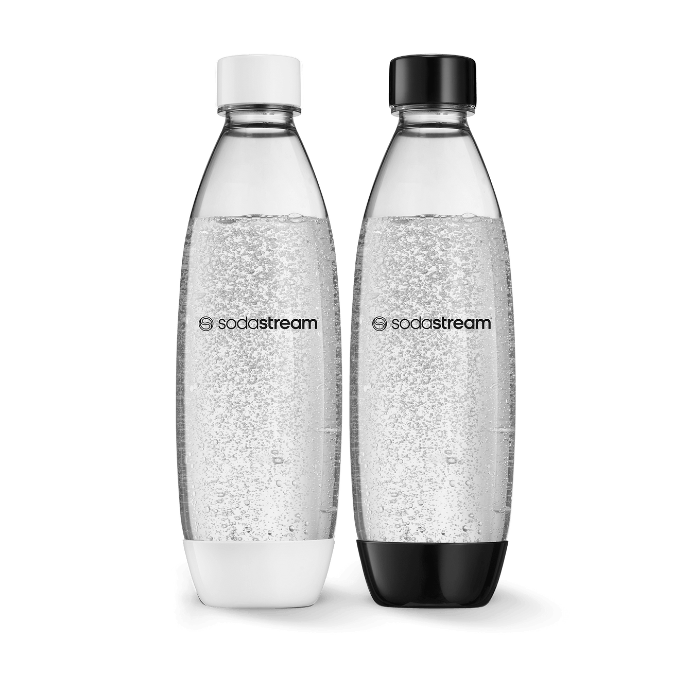 Kunststoffflasche FUSE weiß/schwarz 1L, 2er-Pack