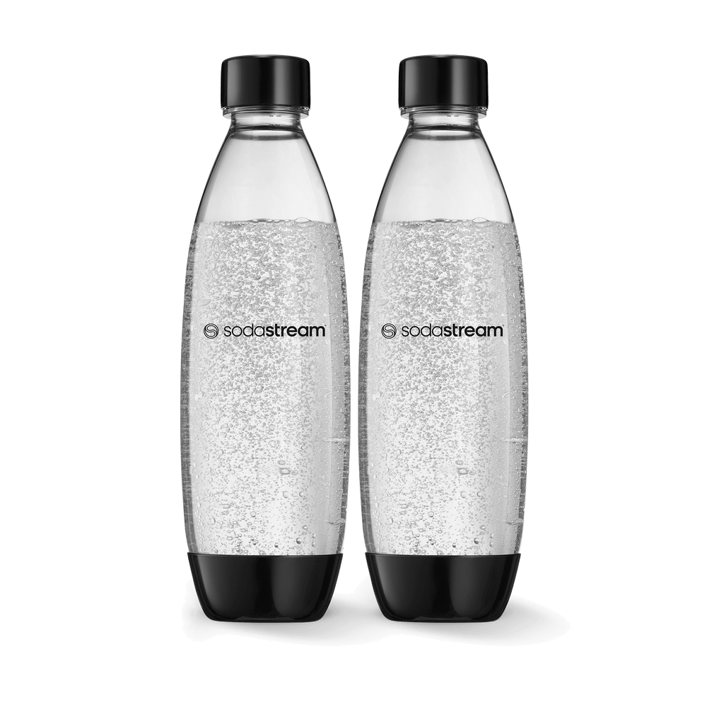 Kunststoffflasche FUSE schwarz 1 L, 2er-Pack