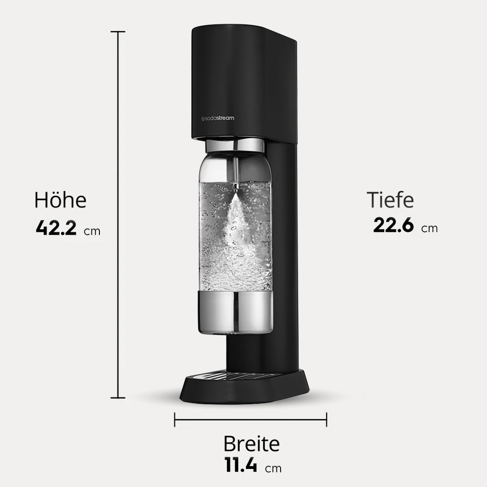 Enso Wassersprudler schwarz Größe und Maße