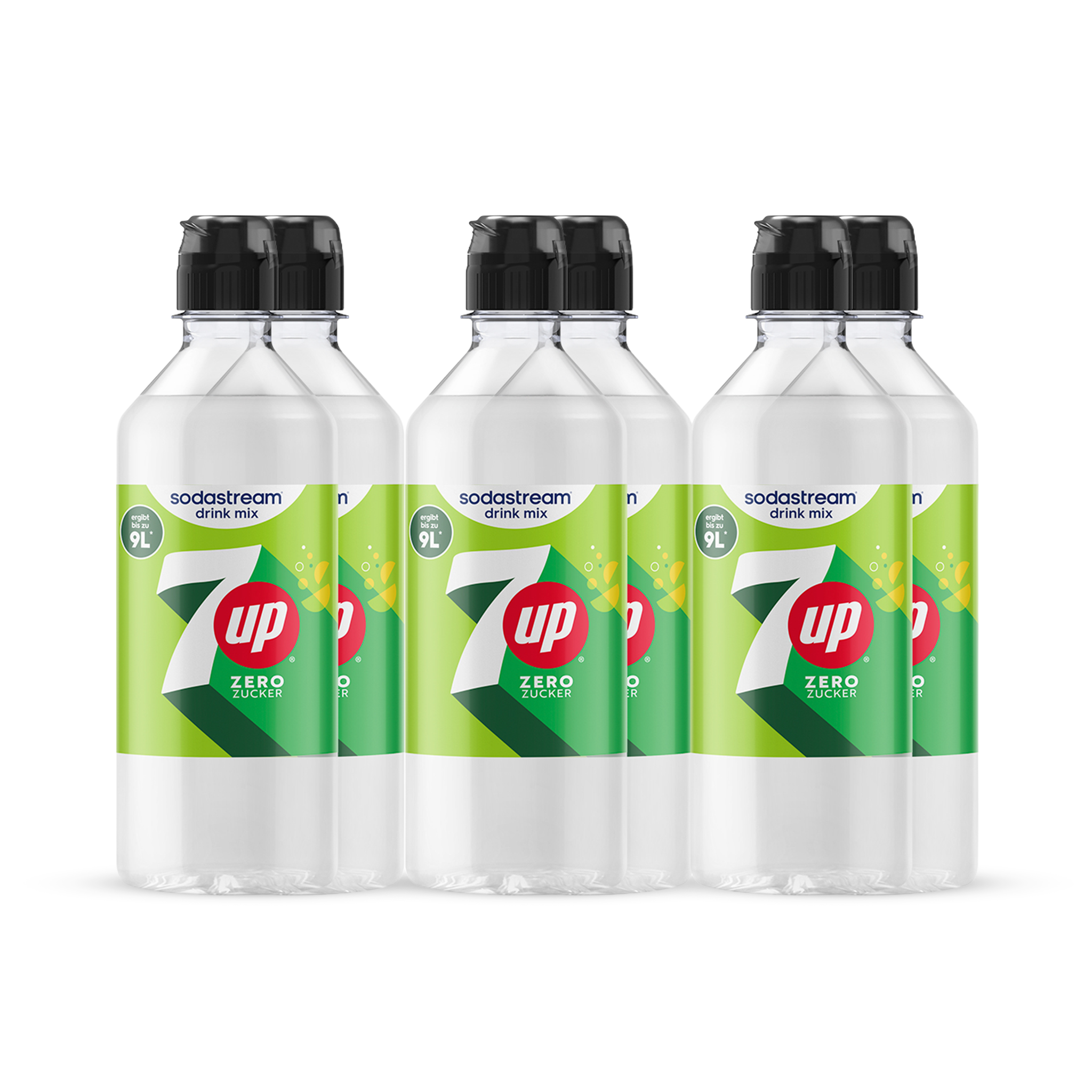 7UP Zero Zucker Sirup drink mix 440 ml, 6er-Pack sodastream