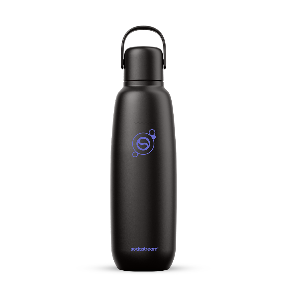 fizz & go Edelstahl Sprudlerflasche (Charcoal) 0,9 L, 1er-Pack – SodaStream Deutschland