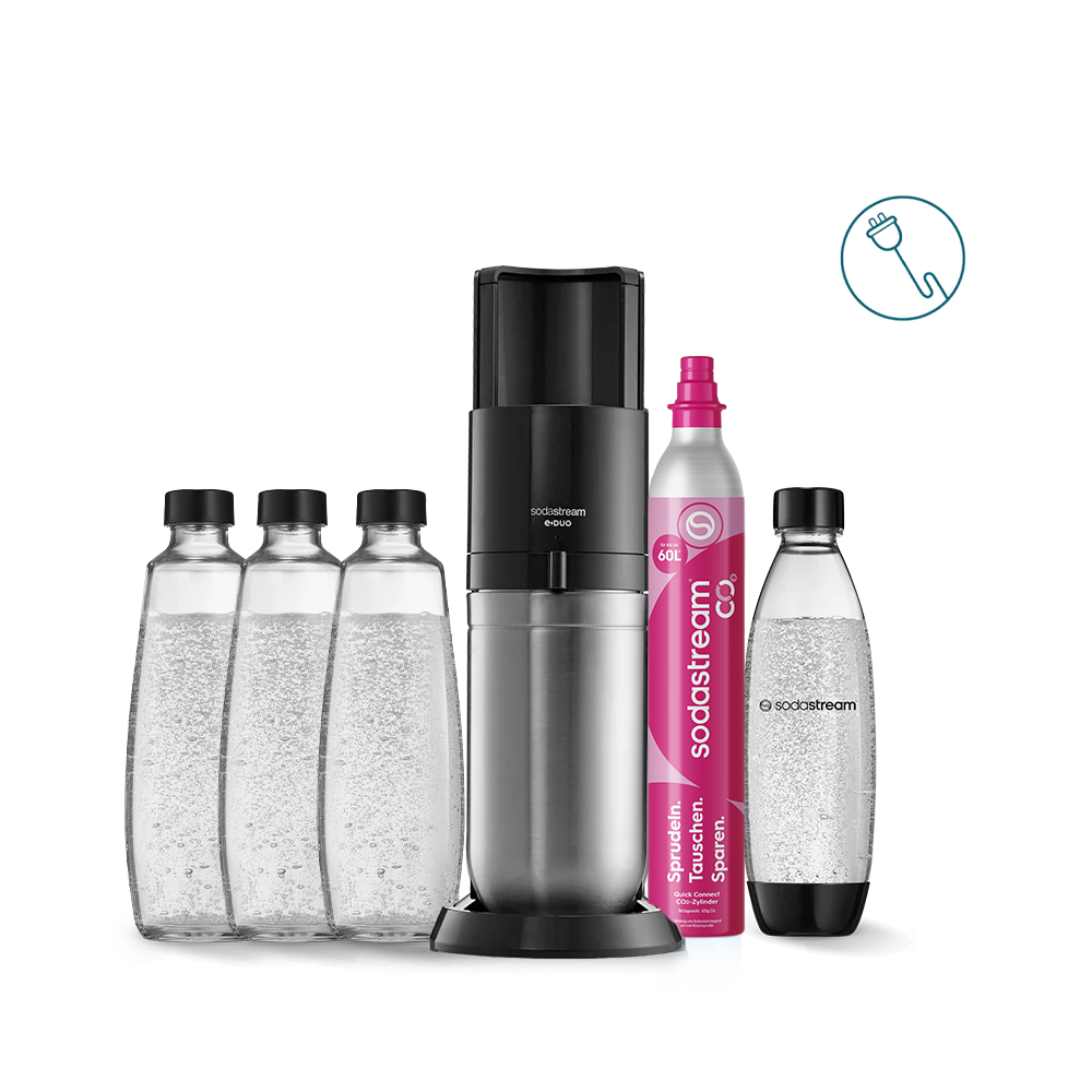 SodaStream E-DUO schwarz mit flasche und quick connect zylinder