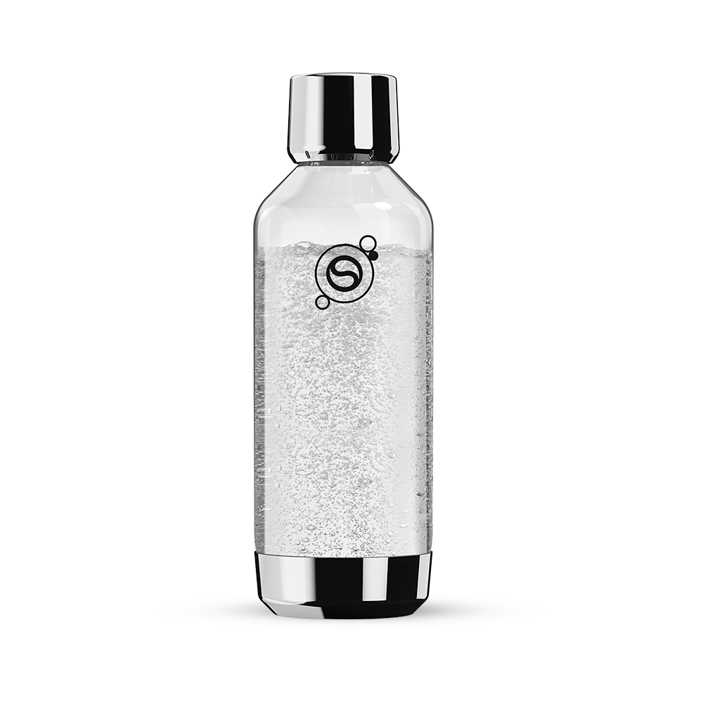 fizz & refresh Kunststoffsprudlerflasche Metall 1 L, 1er-Pack – 1