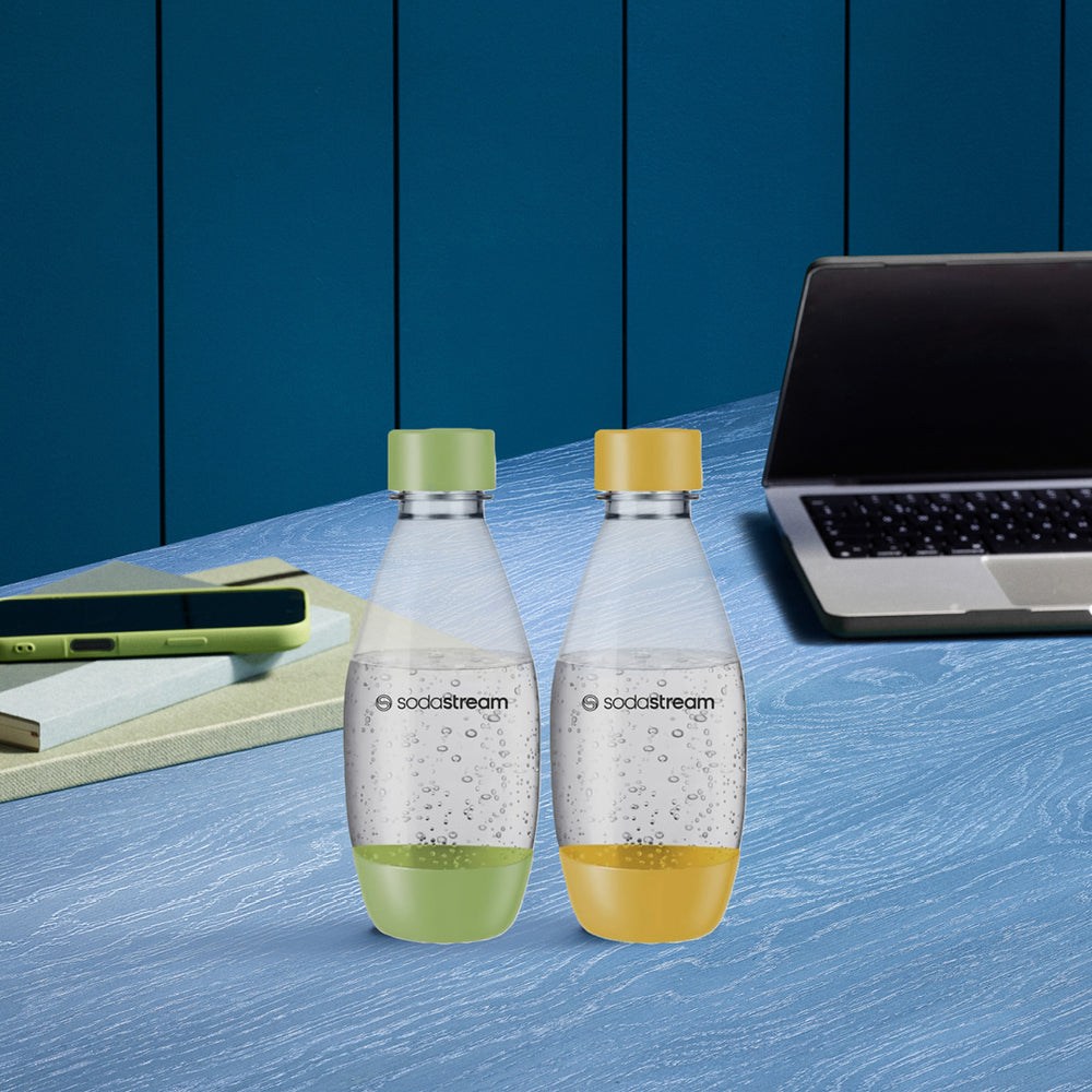 Kunststoffflasche FUSE grün/gelb 0,5 L, 2er-Pack – 2