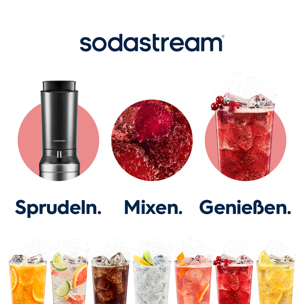 SodaStream CRYSTAL 3.0 Wassersprudler + Quick Connect-Zylinder + Glaskaraffe – SodaStream Deutschland