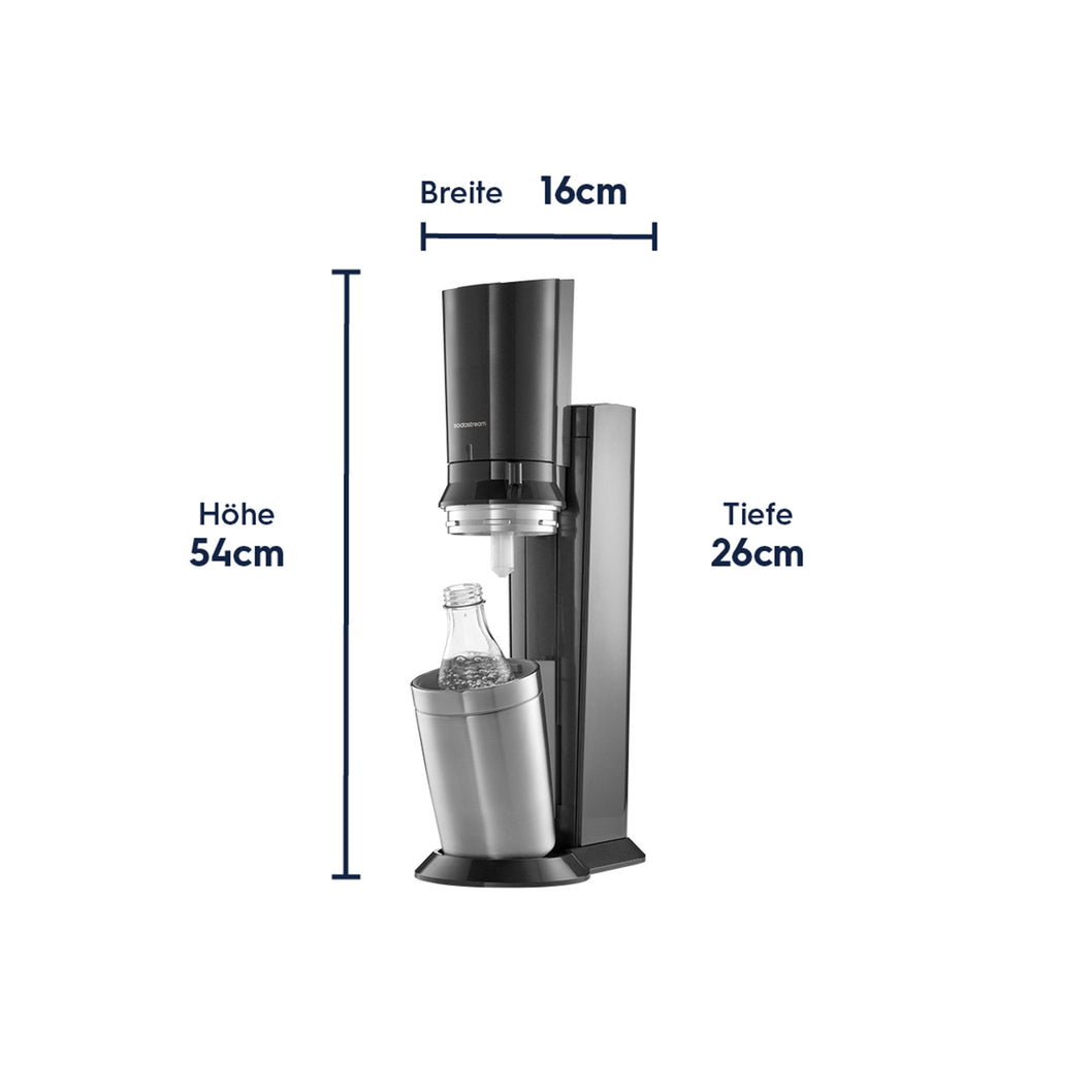 SodaStream CRYSTAL 3.0 Wassersprudler + Quick Connect-Zylinder + Glaskaraffe – SodaStream Deutschland