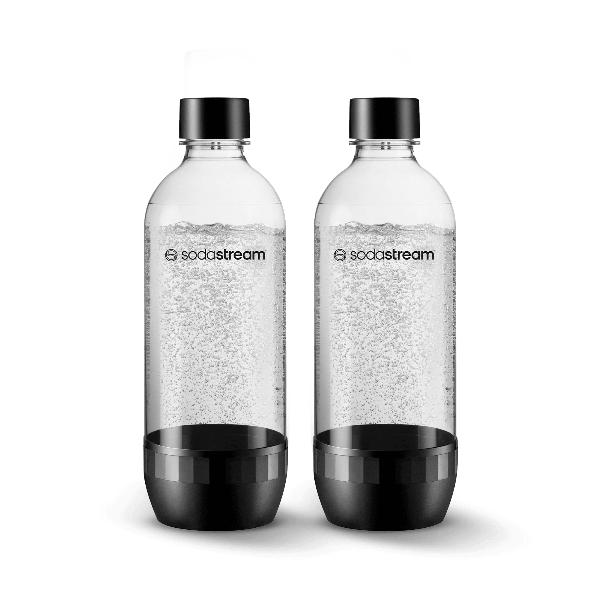 Spülmaschinengeeignete Kunststoffflasche CLASSIC schwarz 1L, 2er-Pack sodastream