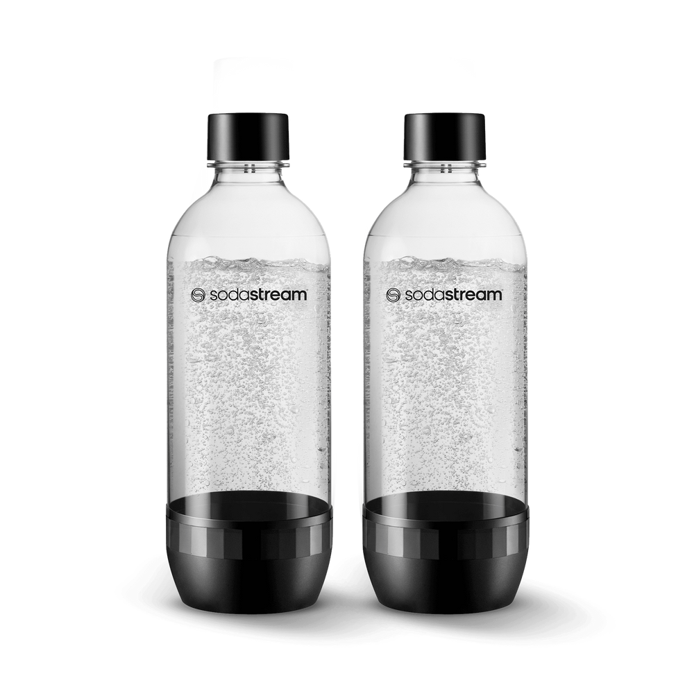 Spülmaschinengeeignete Kunststoffflasche CLASSIC schwarz 1 L, 2er-Pack