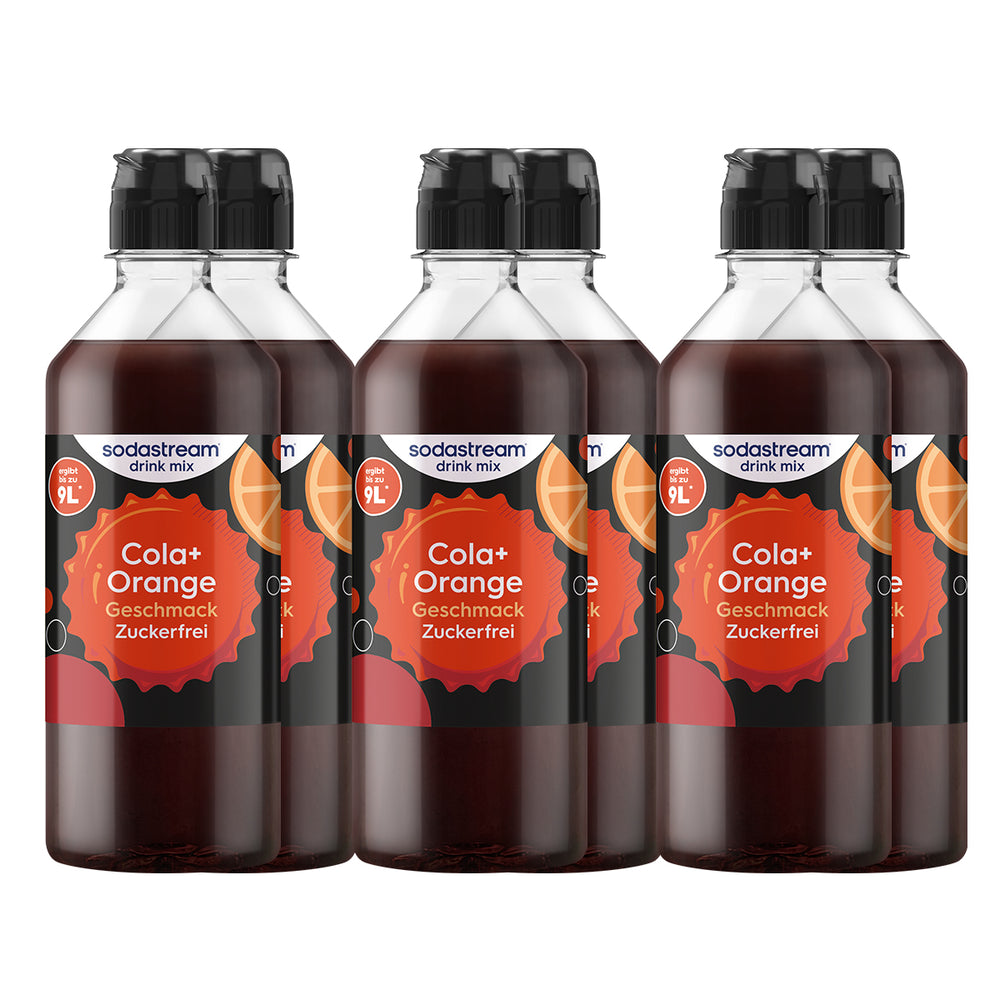 Cola + Orange zuckerfrei Sirup drink mix 440 ml, 6er-Pack – SodaStream Deutschland