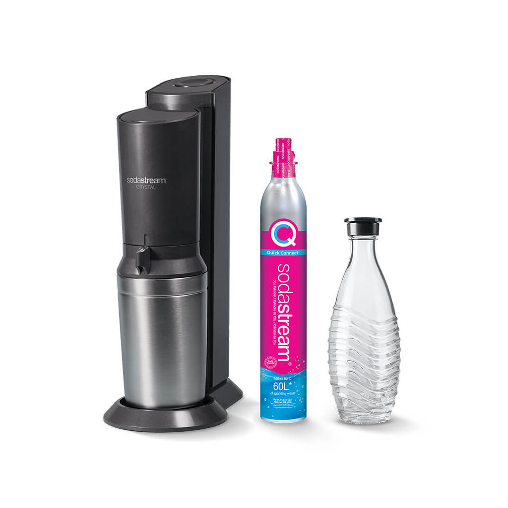 SodaStream Terra White Wassersprudler Value Pack - Mit 2 Flaschen & CO2-Zylinder