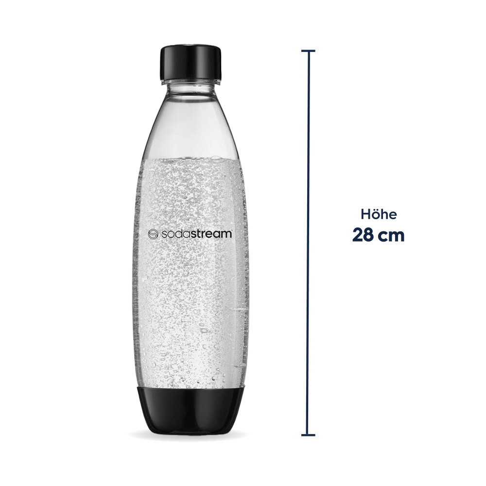 Kunststoffflasche FUSE schwarz 1 L, 2er-Pack – 4
