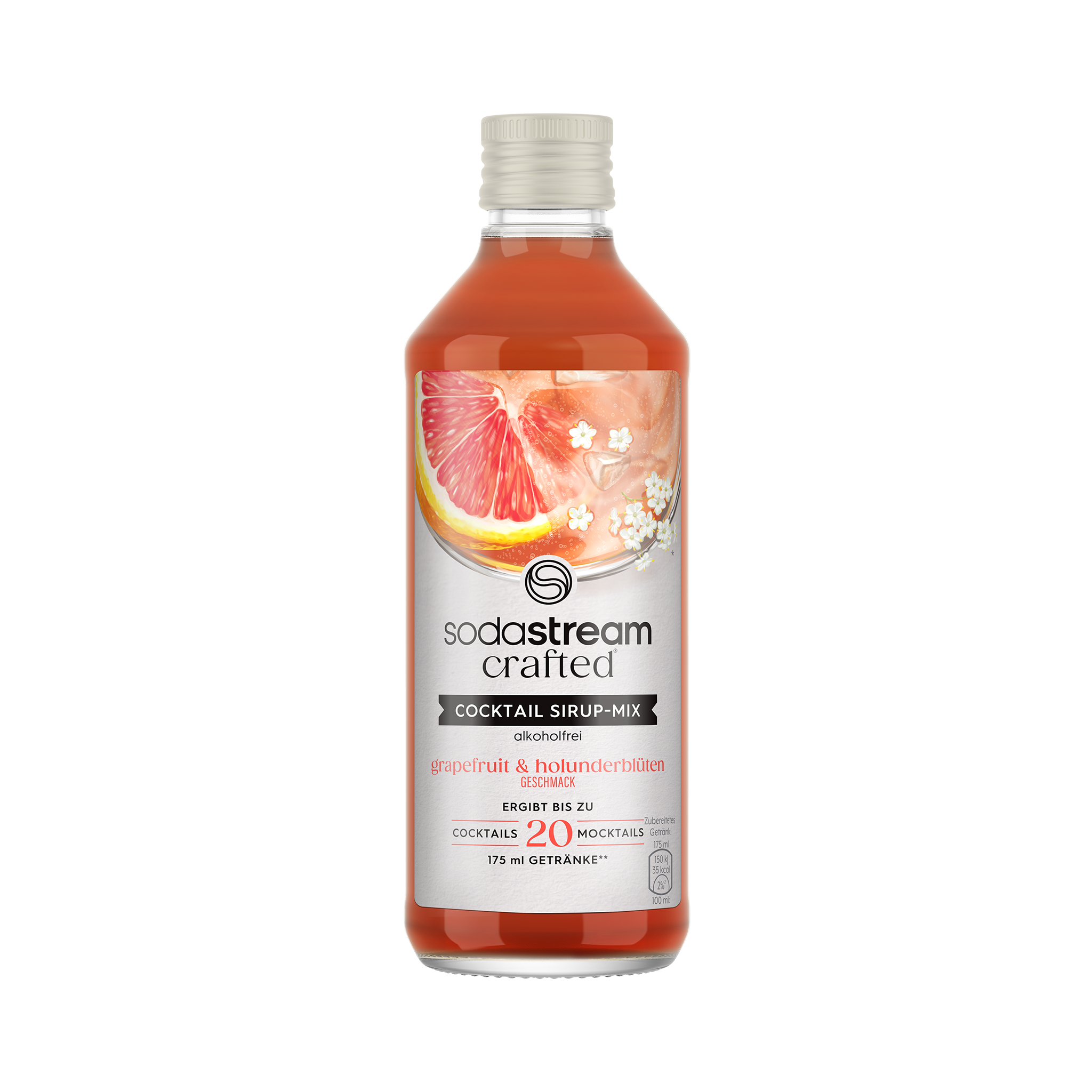 Cocktail Sirup-Mix Grapefruit & Holunderblüte (alkoholfrei) 330ml