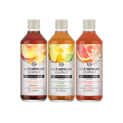 Crafted Cocktail Sirup-Mix (alkoholfrei) 330ml, 3er-Pack sodastream