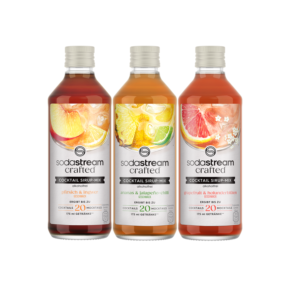 Crafted Cocktail Sirup-Mix (alkoholfrei) 330 ml, 3er-Pack