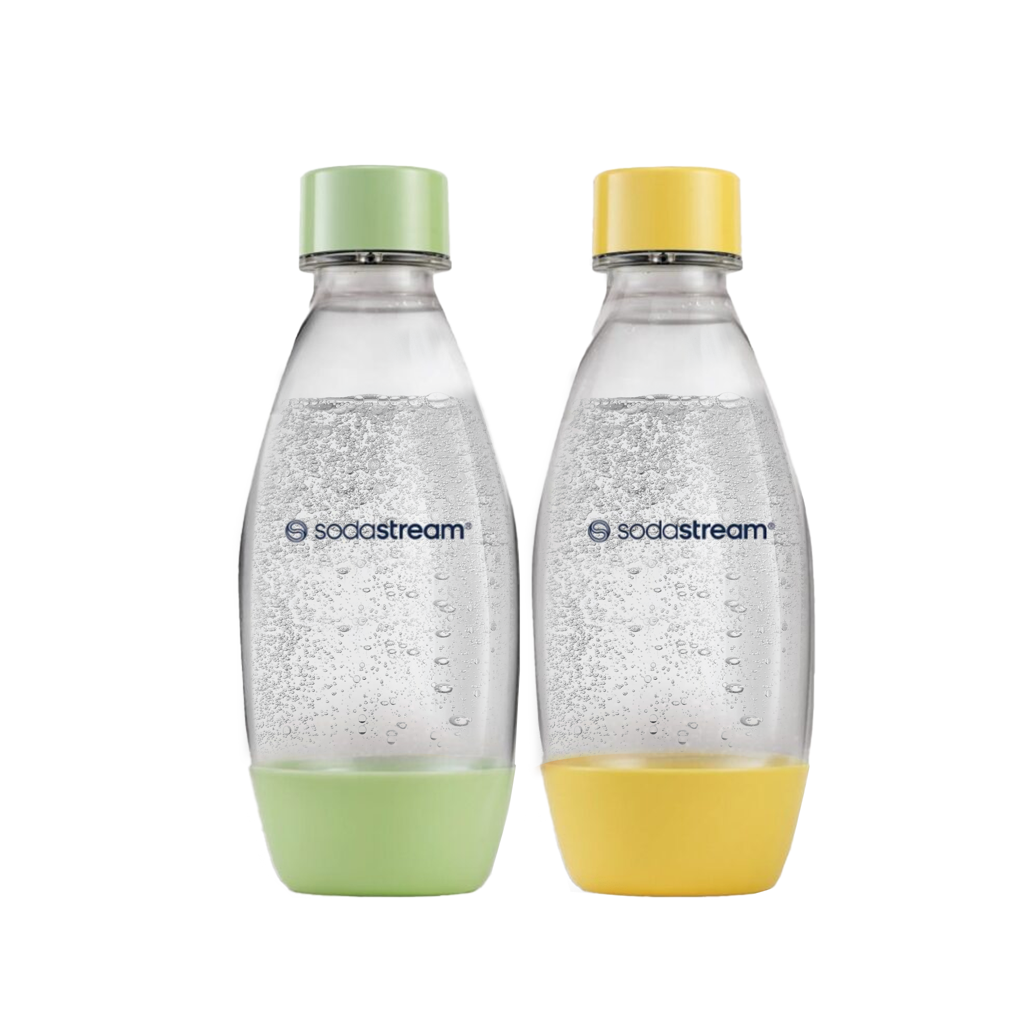 Spülmaschinengeeignete Kunststoffflasche FUSE grün/gelb 0,5L, 2er-Pack