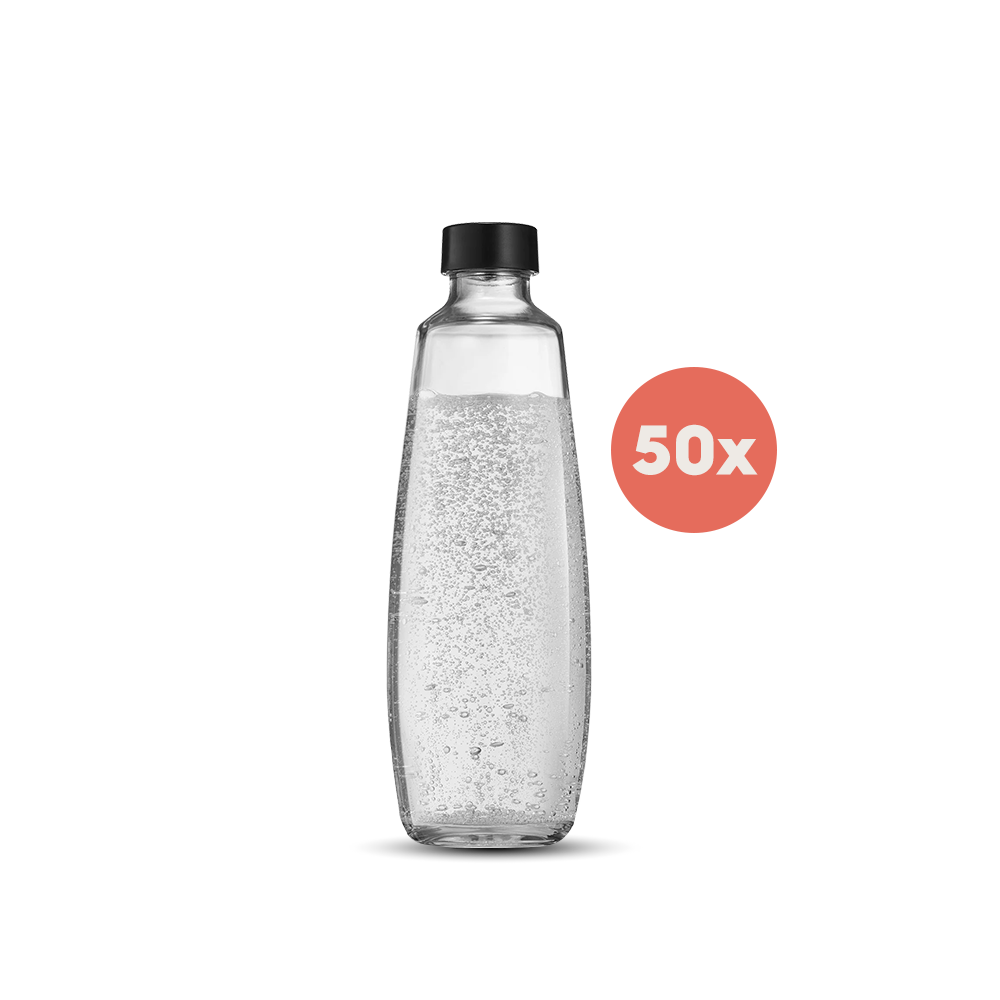 Spülmaschinenfeste Glasflasche 1L, Office Pack M (50 Stück) sodastream