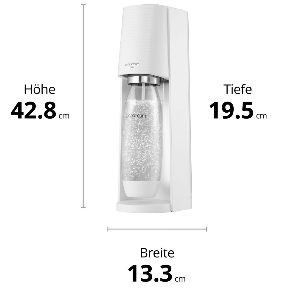 SodaStream TERRA Weiß Maße und Größe