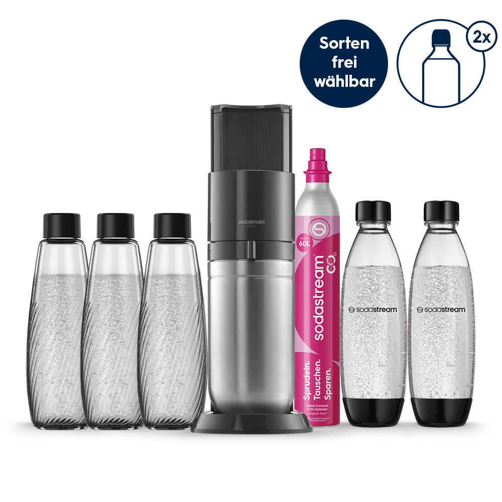 SodaStream DUO Wassersprudler Schwarz / Weiß mit glasflaschen – SodaStream Deutschland