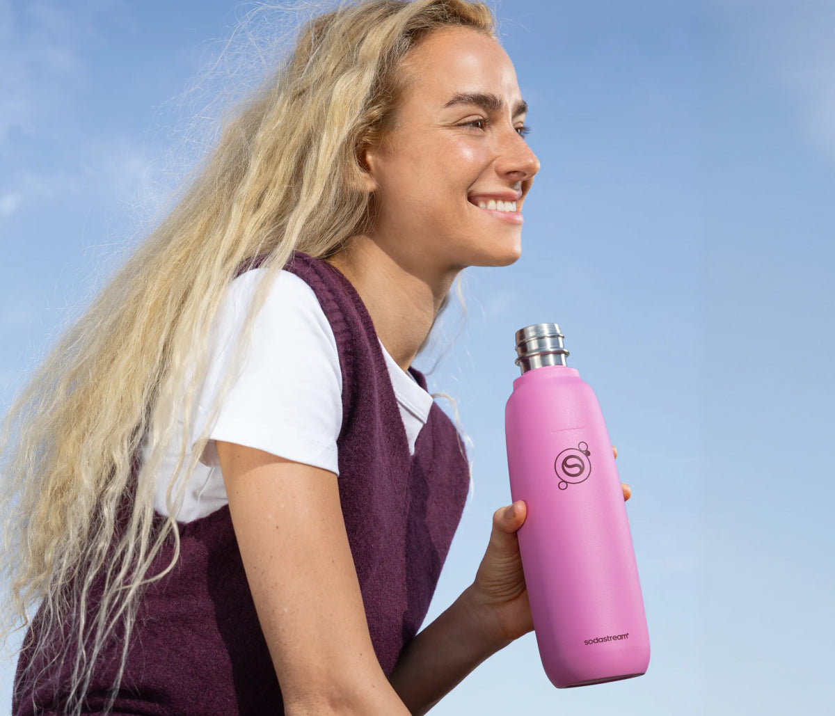 fizz & go Edelstahl Sprudlerflasche (Guava) 0,9 L, 1er-Pack – SodaStream Deutschland