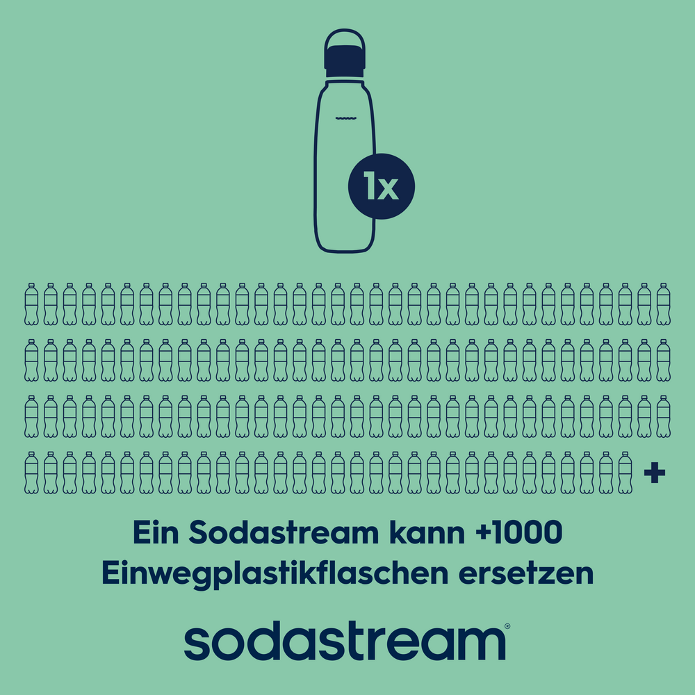 fizz & go Edelstahl Sprudlerflasche (Mint) 0,9 L, 1er-Pack – 4