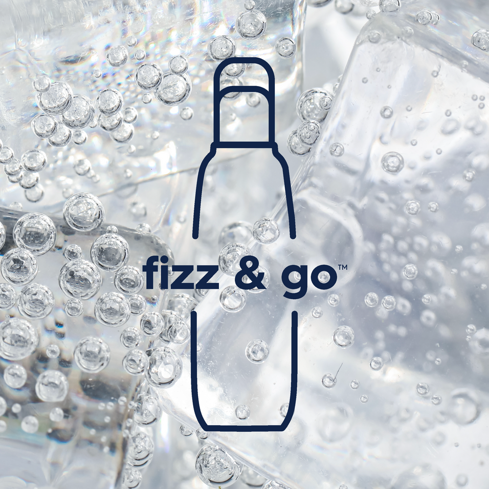fizz & go Edelstahl Sprudlerflasche (Sand) 0,9 L, 1er-Pack – 9