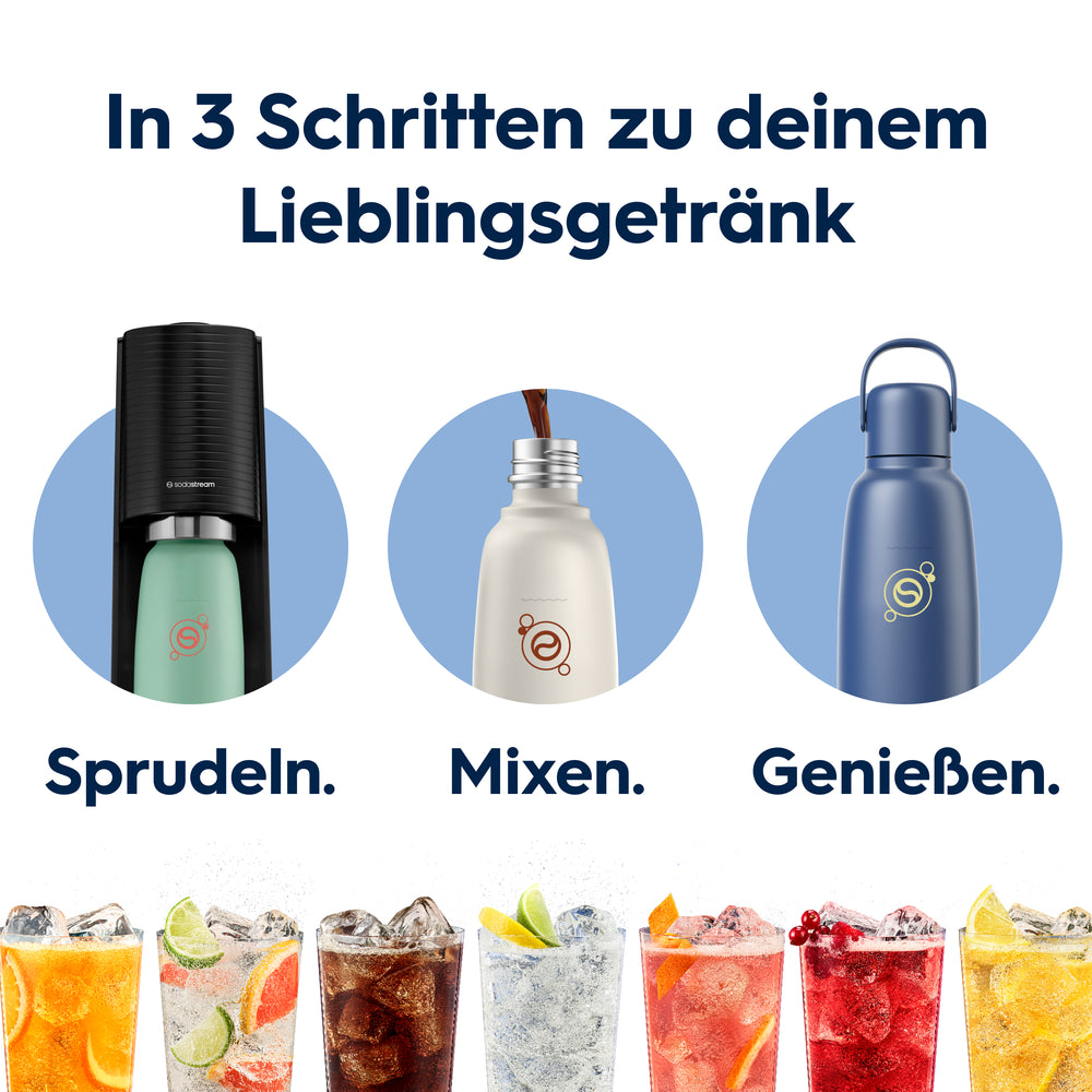 Spülmaschinengeeignete Metallflasche Fizz & Go COOL (Storm) 0,9L – SodaStream Deutschland