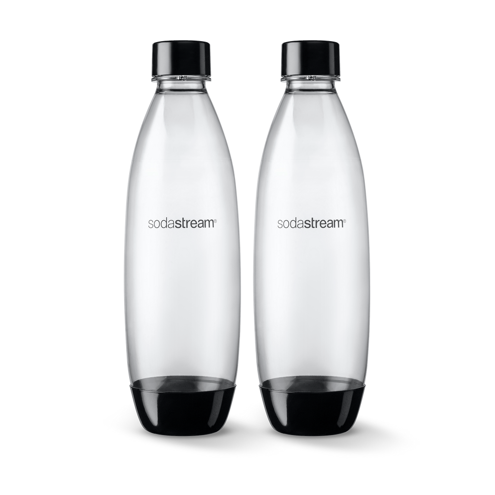 sodastream Spülmaschinengeeignete Kunststoffflasche FUSE schwarz 1L, 2er-Pack