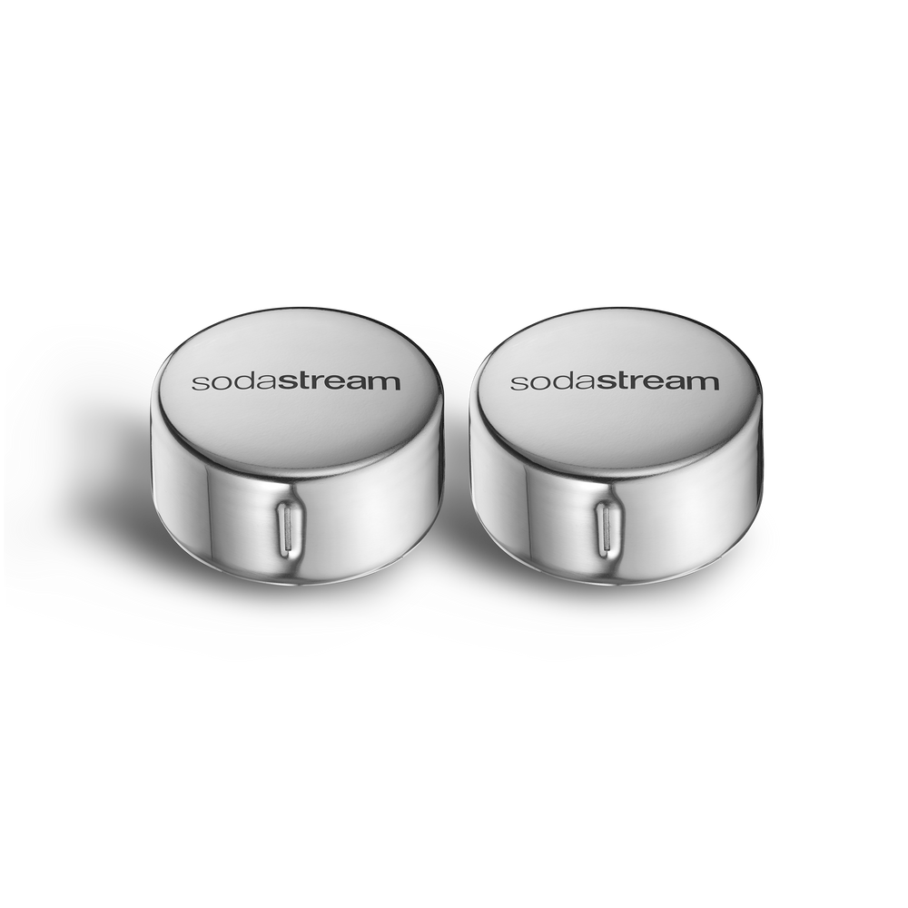 SodaStream Edelstahldeckel für Glasfasche 1L, 2er-Pack